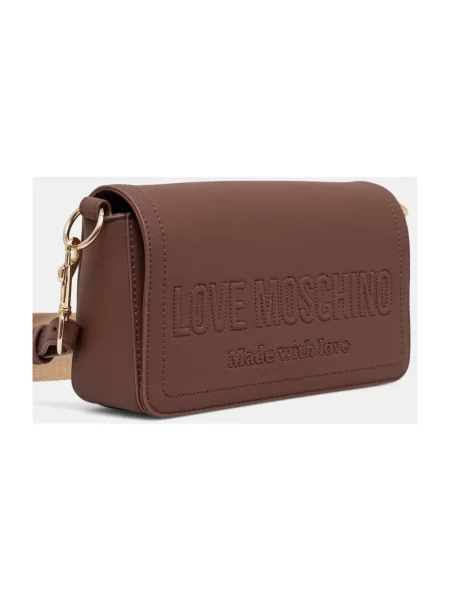 Love Moschino torebka z imitacji skóry brązowa