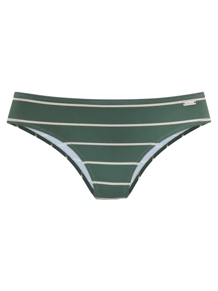 BENCH Bikini hlačke kremna / temno zelena