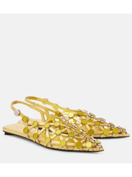 Balerini The Attico din piele auriu