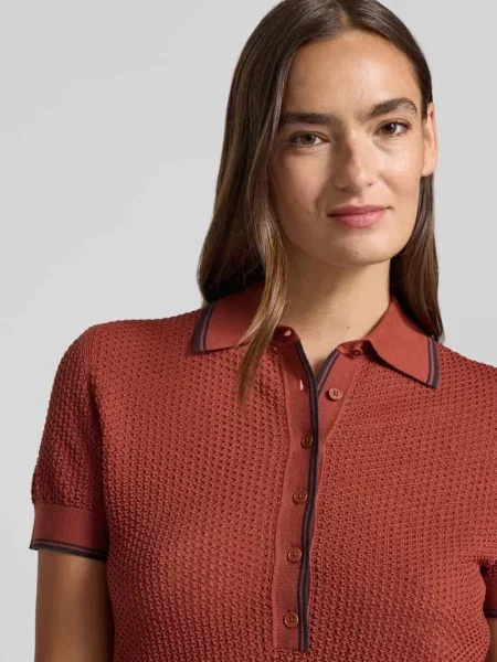 Koszulka z dzianiny z kołnierzykiem polo i listwą guzikową model MEROPE' Drykorn
