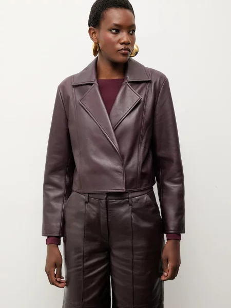 Кожаная куртка Answear.lab бордовая