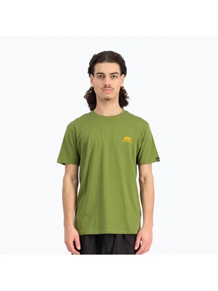 Tricou pentru bărbați Alpha Industries Basic Small Logo moss green verde