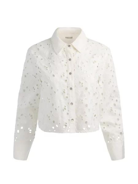 Decupat cămașă Alice + Olivia cu broderie alb
