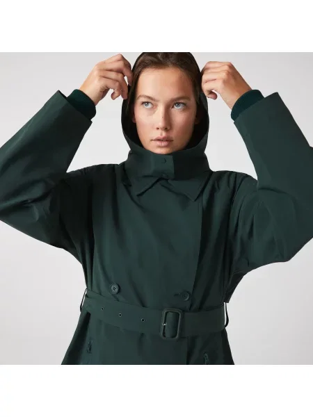 Lacoste Dwuwarstwowy Płaszcz Typu Oversised Z Piki zielony