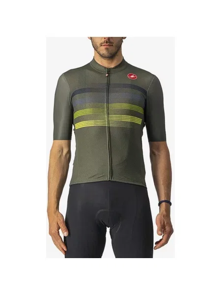 Koszulka z krótkim rekawem Castelli Endurance Pro ciemnozielona zólto XXL niebieska