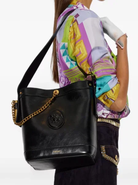 Geantă Versace din piele negru
