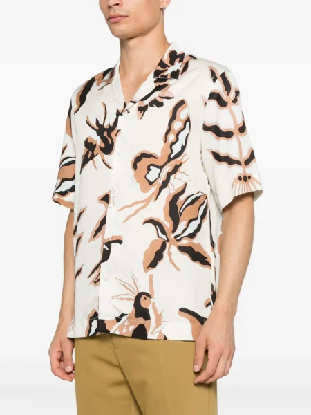 Cămașă Paul Smith cu imagine cu imprimeu geometric alb