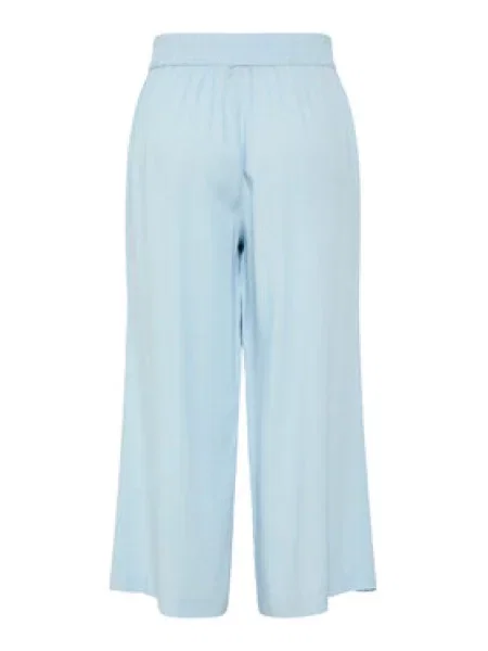 Pieces Kalhoty culottes Pia Světle Wide Leg modrá