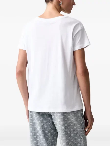 Tricou Armani Exchange cu autograf alb