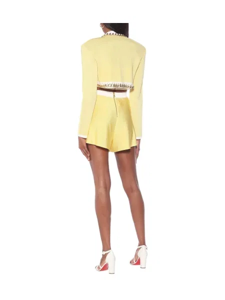 Geacă Balmain tricotate galben