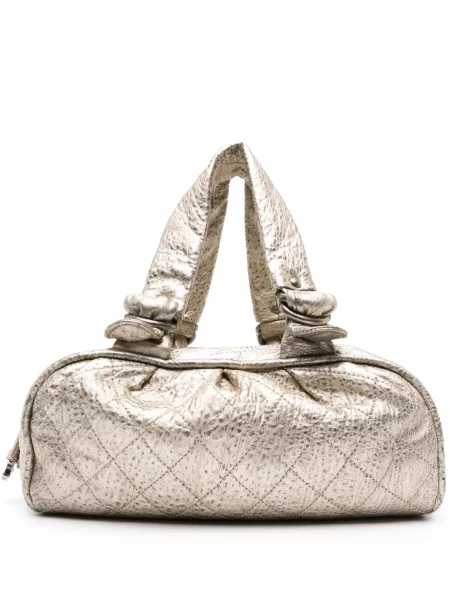 Prošívaná diamant kabelka Chanel Pre-owned zlatá