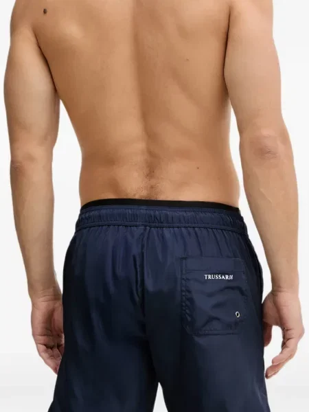 Долнища на бански Trussardi с принт с връзки синьо