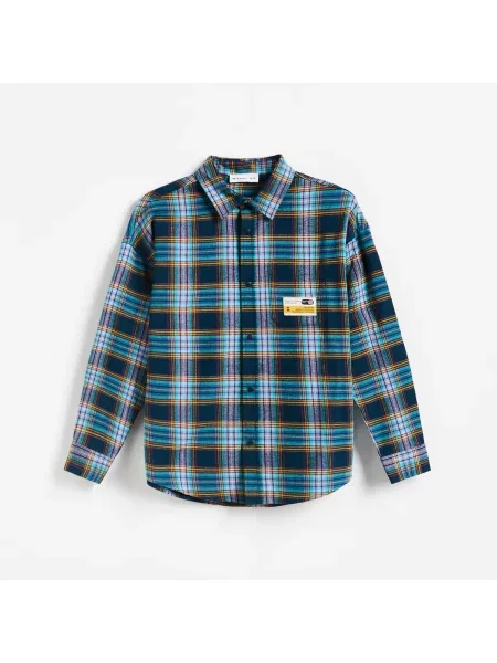 Reserved Kockás oversize ing tengerészkék