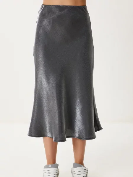 Happiness İstanbul Fustă argintiu gri