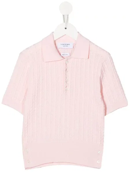 Koszulka polo dziecięca Thom Browne różowa