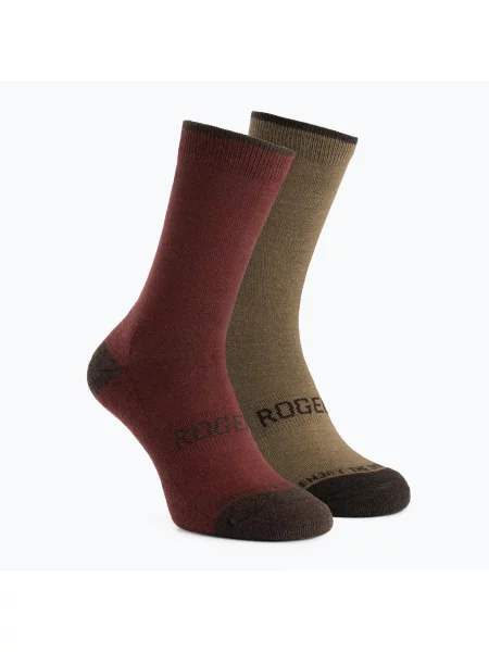 Шкарпетки Rogelli Wool Wintersocks 2 пари bordeaux/brown коричневі