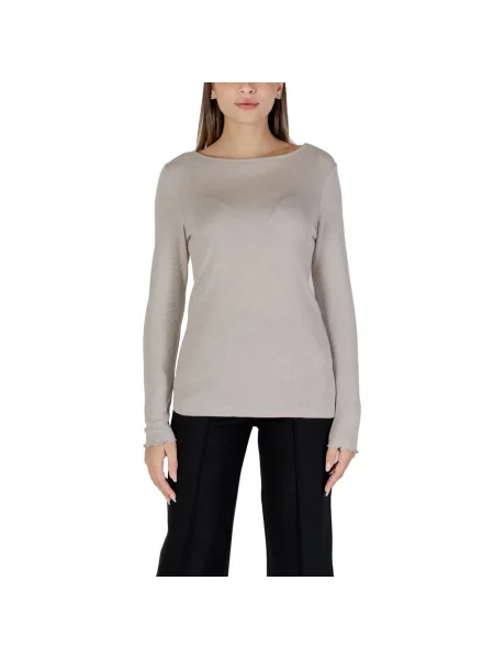 Top Street One z długim rękawem w miejskim stylu beżowy