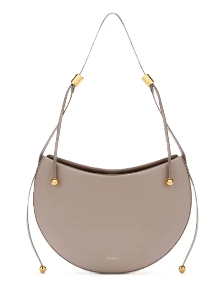 Кожаная сумка Furla серая