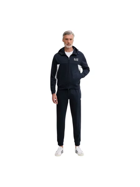 Komplet dresowy Emporio Armani Ea7 z kapturem niebieski