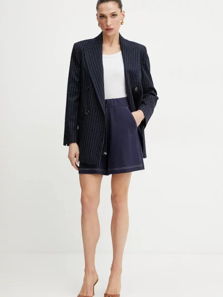 MAX&Co. szorty granatowy gładkie high waist