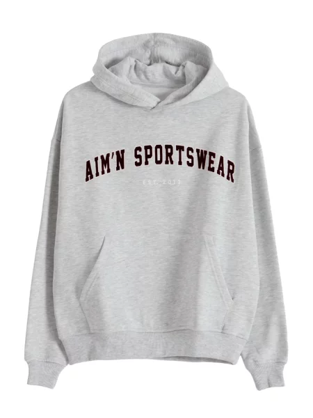 Aim'n Hanorac sport Varsity maro / amestecat gri
