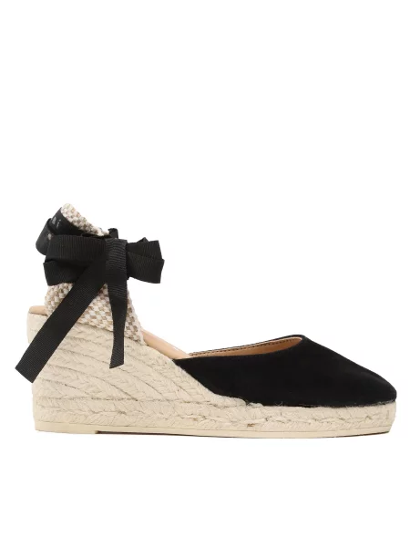 Еспадрильї Manebi Soft Suede Low Wedge Espadrilles K WL чорний