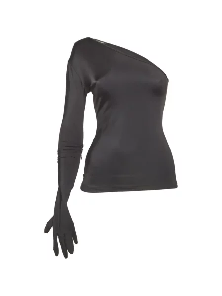 Top Vetements cu un umăr gol negru
