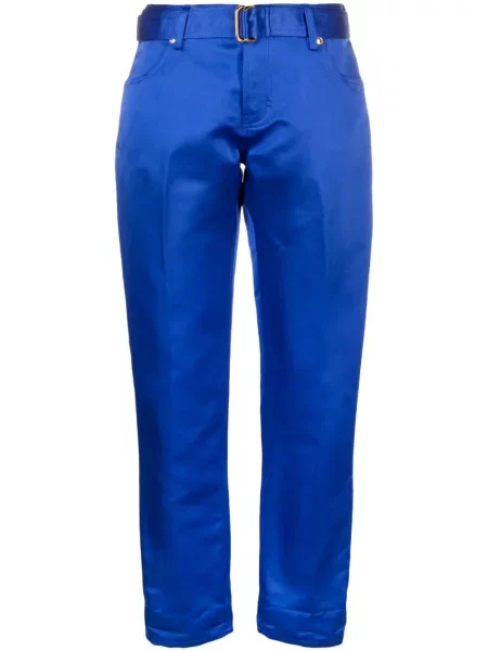 Cropp pantaloni Tom Ford din satin albastru