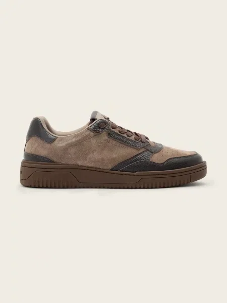 AllSaints Regan Low Top sneakers pentru bărbați din piele întoarsă maro