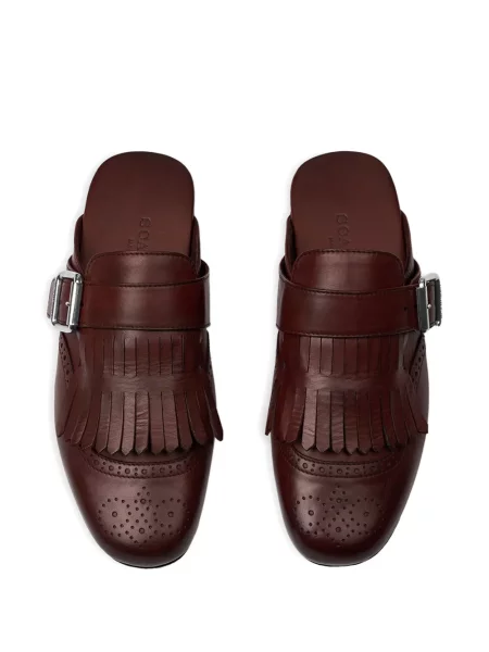 Mules Scarosso με κρόσσια καφέ