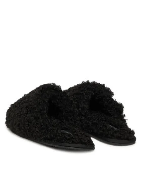 Calvin Klein papucs CLOSE SLIPPER FUR fekete
