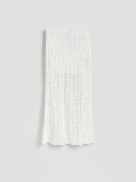Reserved Koronkowa spódnica maxi biały