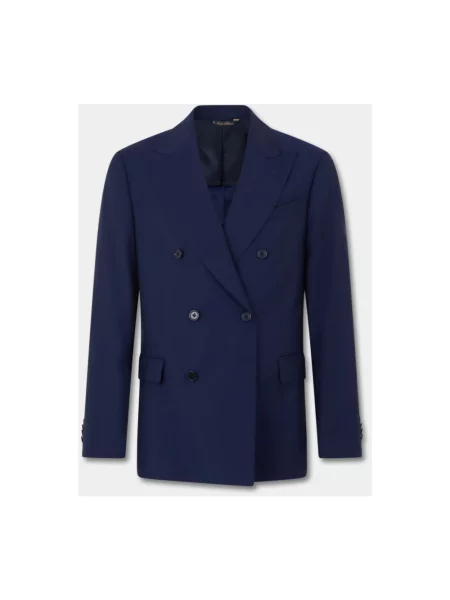 Garnitur Brooks Brothers wełniany dwurzędowy niebieski