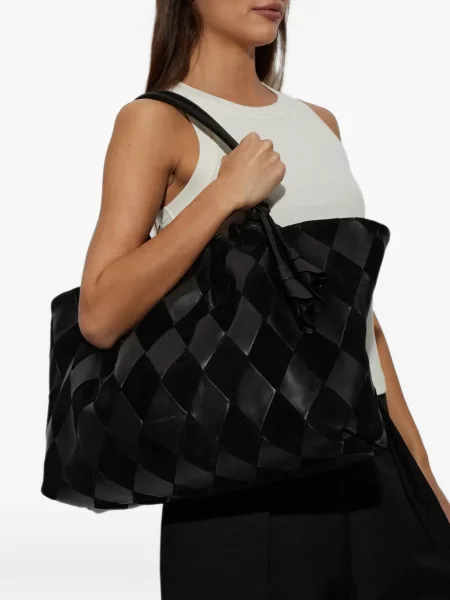 Geantă shopper Zimmermann cu model argyle negru