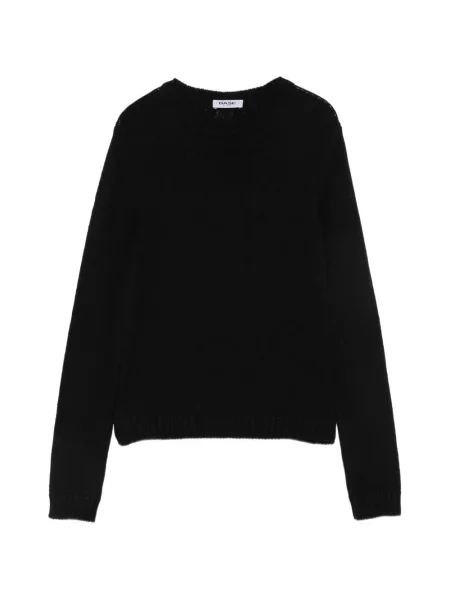 Pulover Base tricotate cu decolteu rotund negru