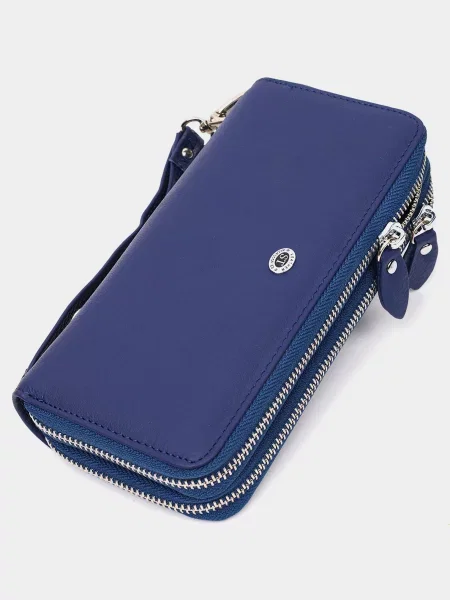 Кожаный кошелек St Leather Accessories синий