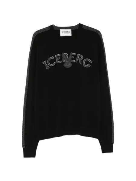 Pulover Iceberg cu dungi cu autograf negru