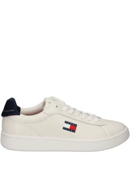 Sneakerși Tommy Jeans din piele alb