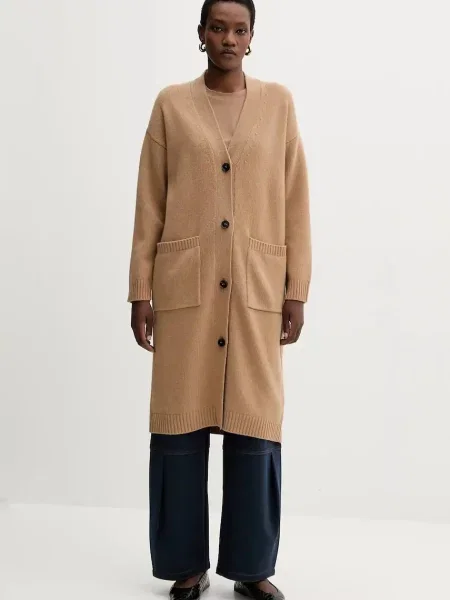 Вовняний кардиган Weekend Max Mara GODEZIA легкий бежевий