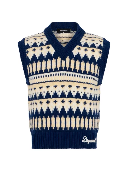 Vestă Dsquared2 din jacard albastru