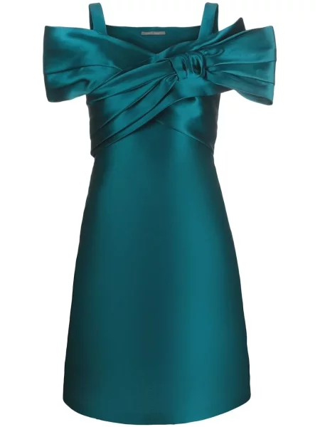 Rochie mini Alberta Ferretti cu decolteu în V scurtă de costum albastru
