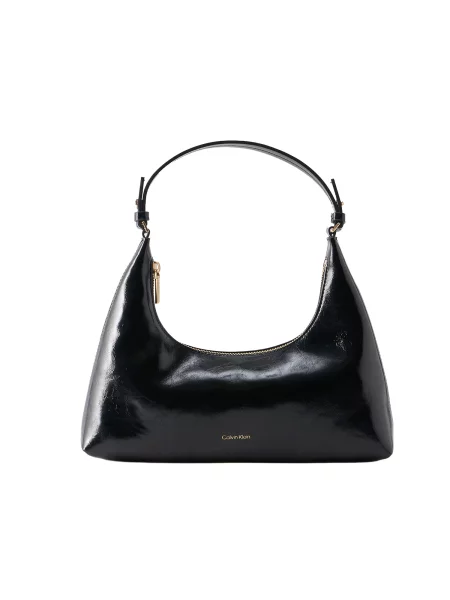 Geantă Calvin Klein Foil Logo Glossy negru