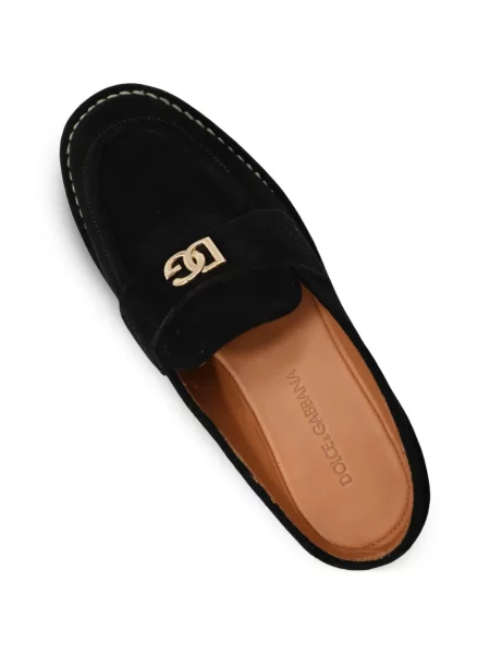 Mule natikače Dolce & Gabbana s autogramom crna