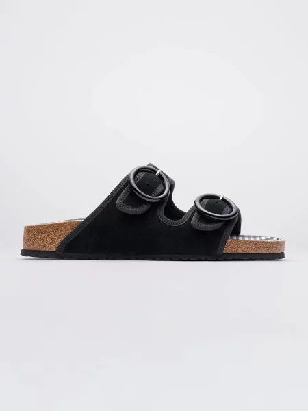 Замшевые шлепанцы Birkenstock 1774 с пряжкой