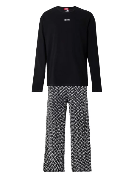 DIESEL Pijama lungă NOLAN negru alb