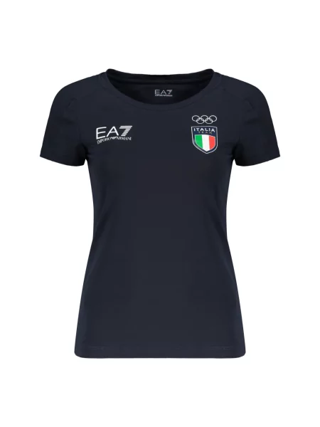 Koszulka Emporio Armani Ea7 z logo niebieska