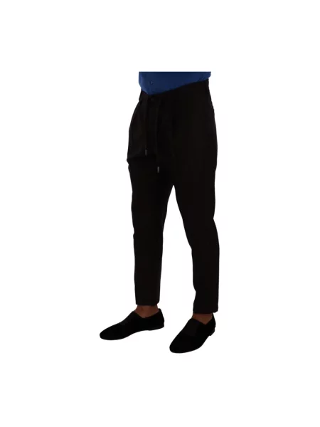 Joggery Dolce And Gabbana wełniane brązowe