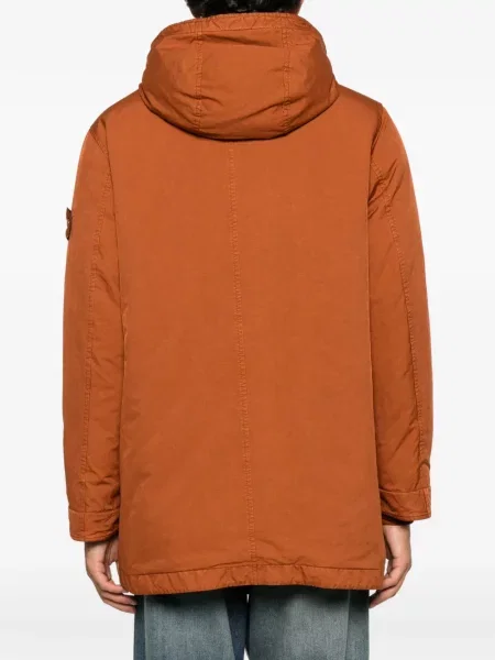 Geacă Stone Island cu glugă cu strasuri portocaliu