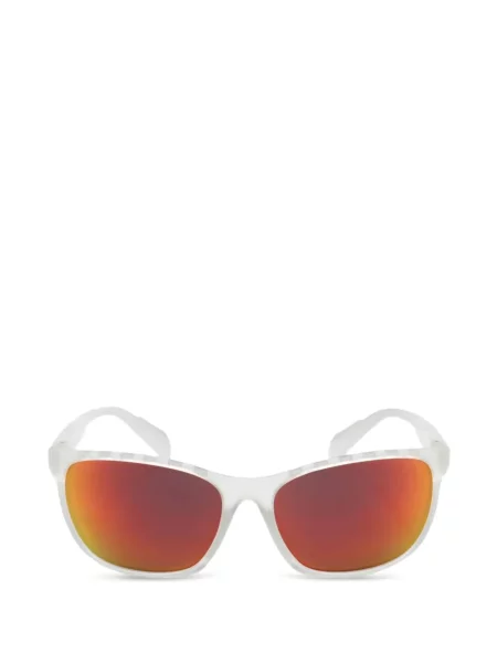 Ochelari de soare Adidas cu imprimeu geometric cu autograf alb