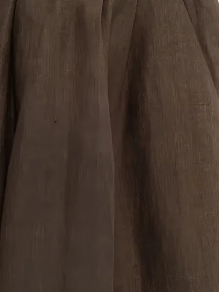 Plisované kalhoty Erl hnědé